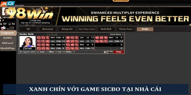 Ván chơi Sicbo 98WIN